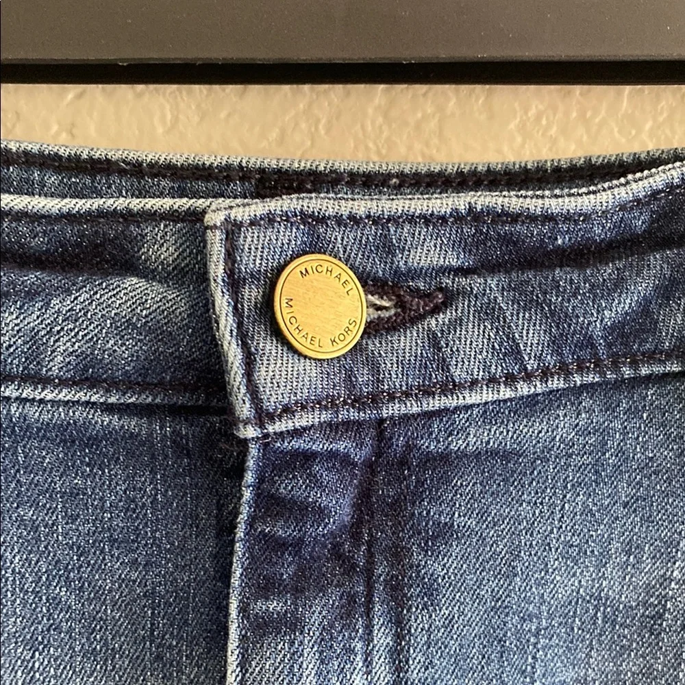 Michael Kors Denim Blue fringe bottom Skirt size 4 - Picture 8 of 11